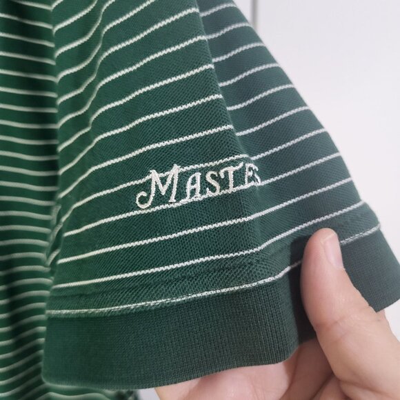 MASTERS COLLECTION Men's XL Pima Cotton Striped Polo Shirt Golf Green Augusta - Picture 5 of 9